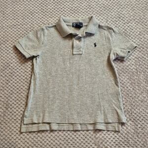 Polo Ralph Lauren 3/3T Polo Shirt Toddler Boys Gray Navy Pony Short Sleeve